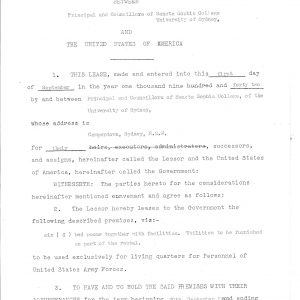 Contract between the College and United States of America Sep 1942