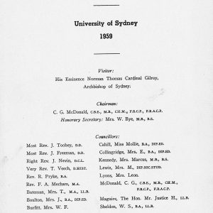 Cover of Sancta Sophia College Annual Report 1959